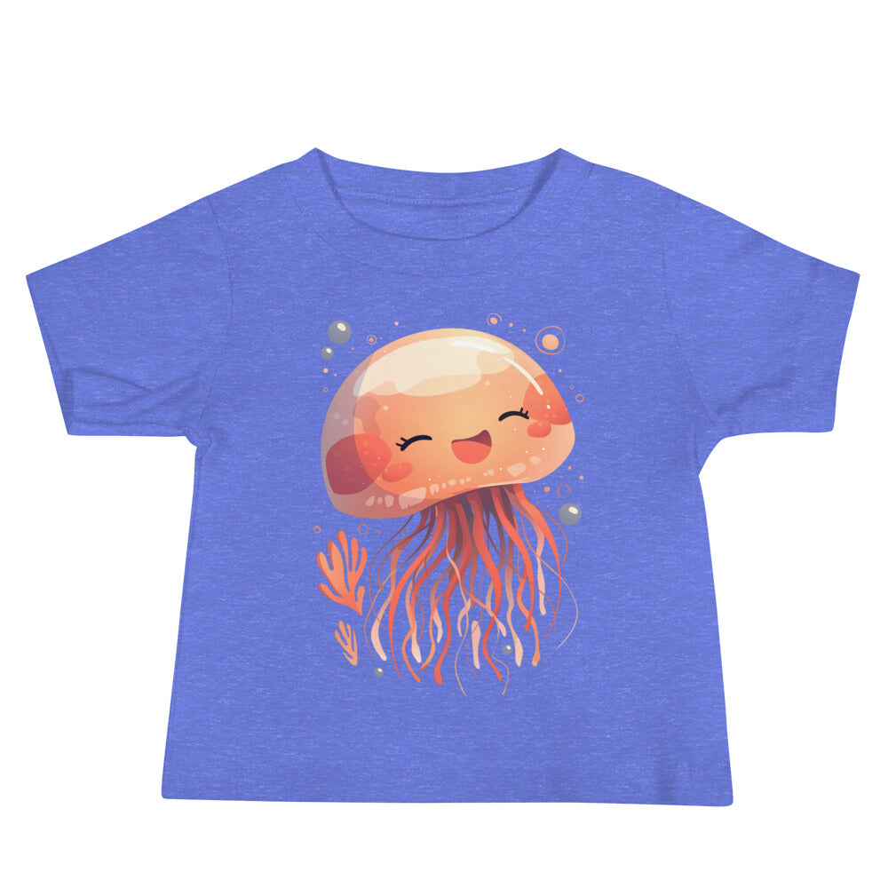 Smiling jellyfish kawaii Baby Jersey Short Sleeve Tee