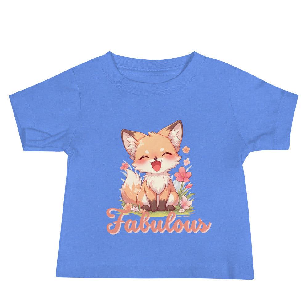 Fabulous cute fox smiling Baby Jersey Short Sleeve Tee