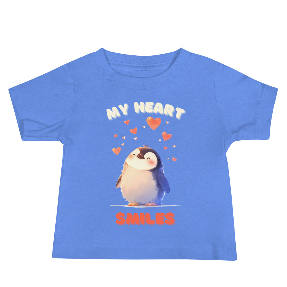 My Heart smiles love penguin Baby Jersey Short Sleeve Tee