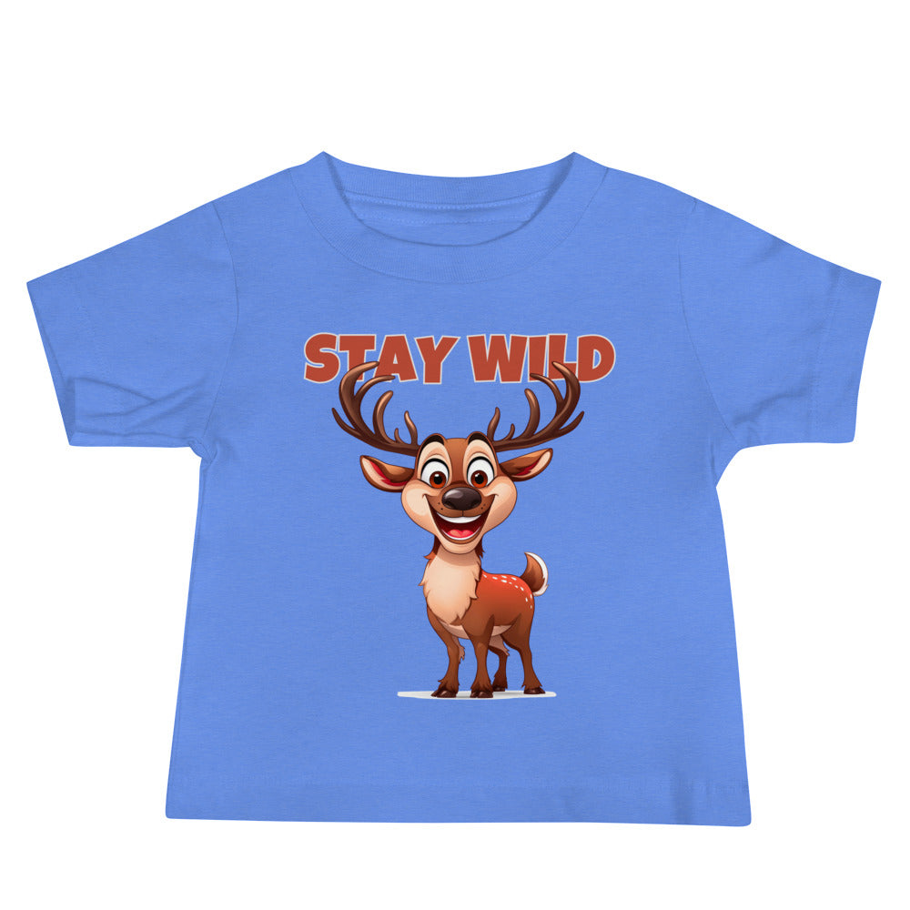 Stay wild smiling deer Baby Jersey Short Sleeve Tee