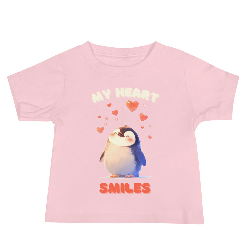 My Heart smiles love penguin Baby Jersey Short Sleeve Tee