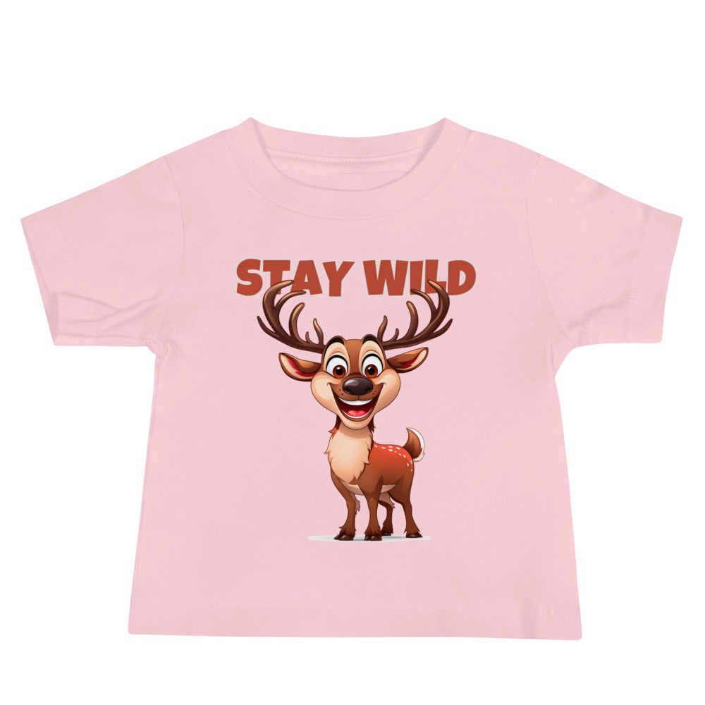 Stay wild smiling deer Baby Jersey Short Sleeve Tee