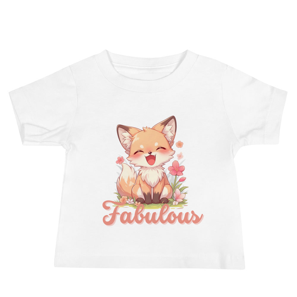 Fabuleux renard mignon souriant Baby Jersey Short Sleeve Tee