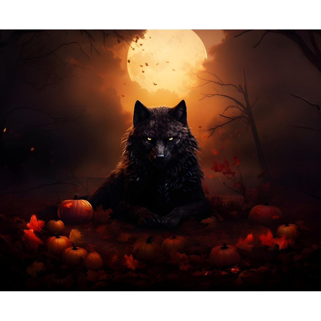 Black Wolf under the moon - Poster - Maddrick