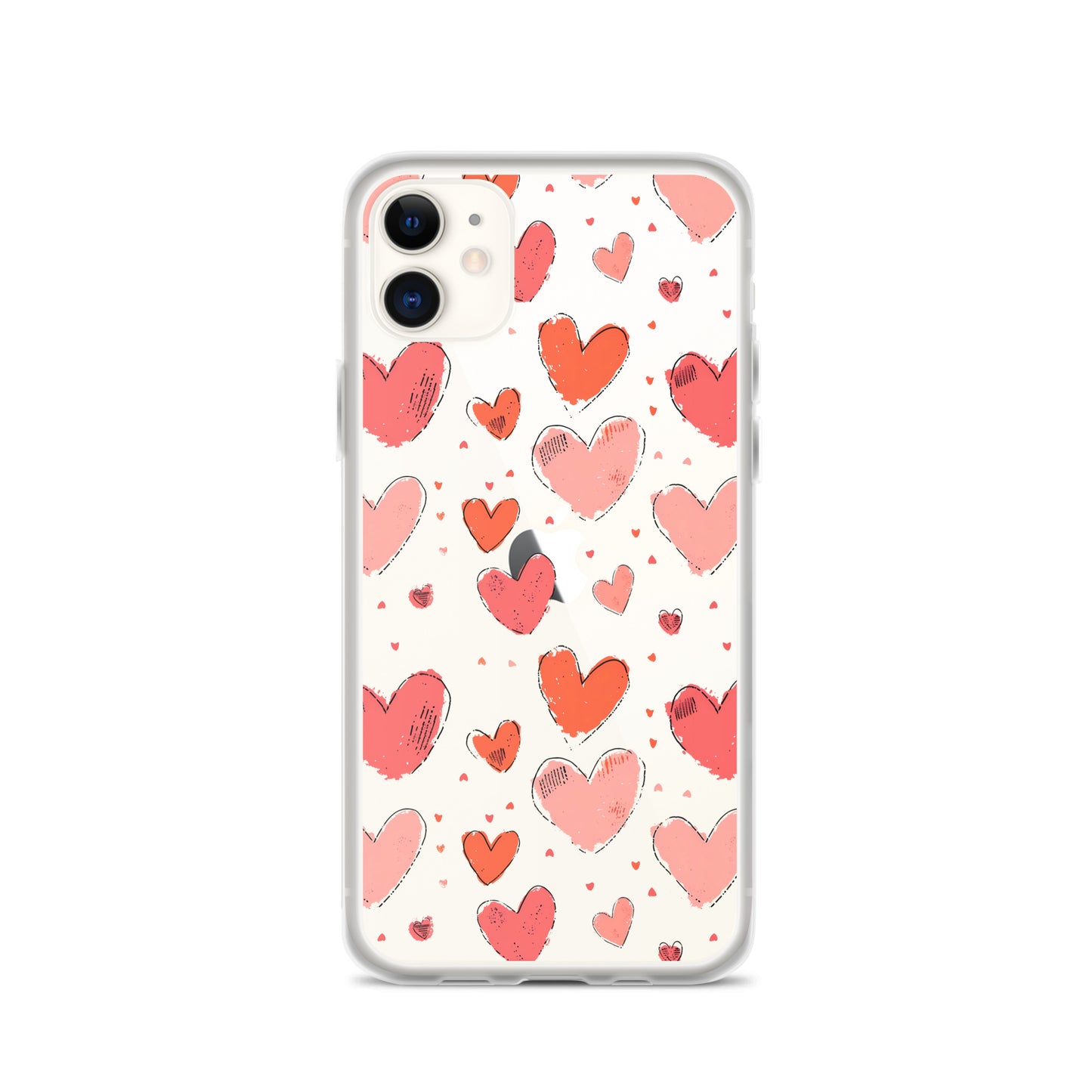 Pink and red hearts tile drawing Clear Case for iPhone® - Maddrick