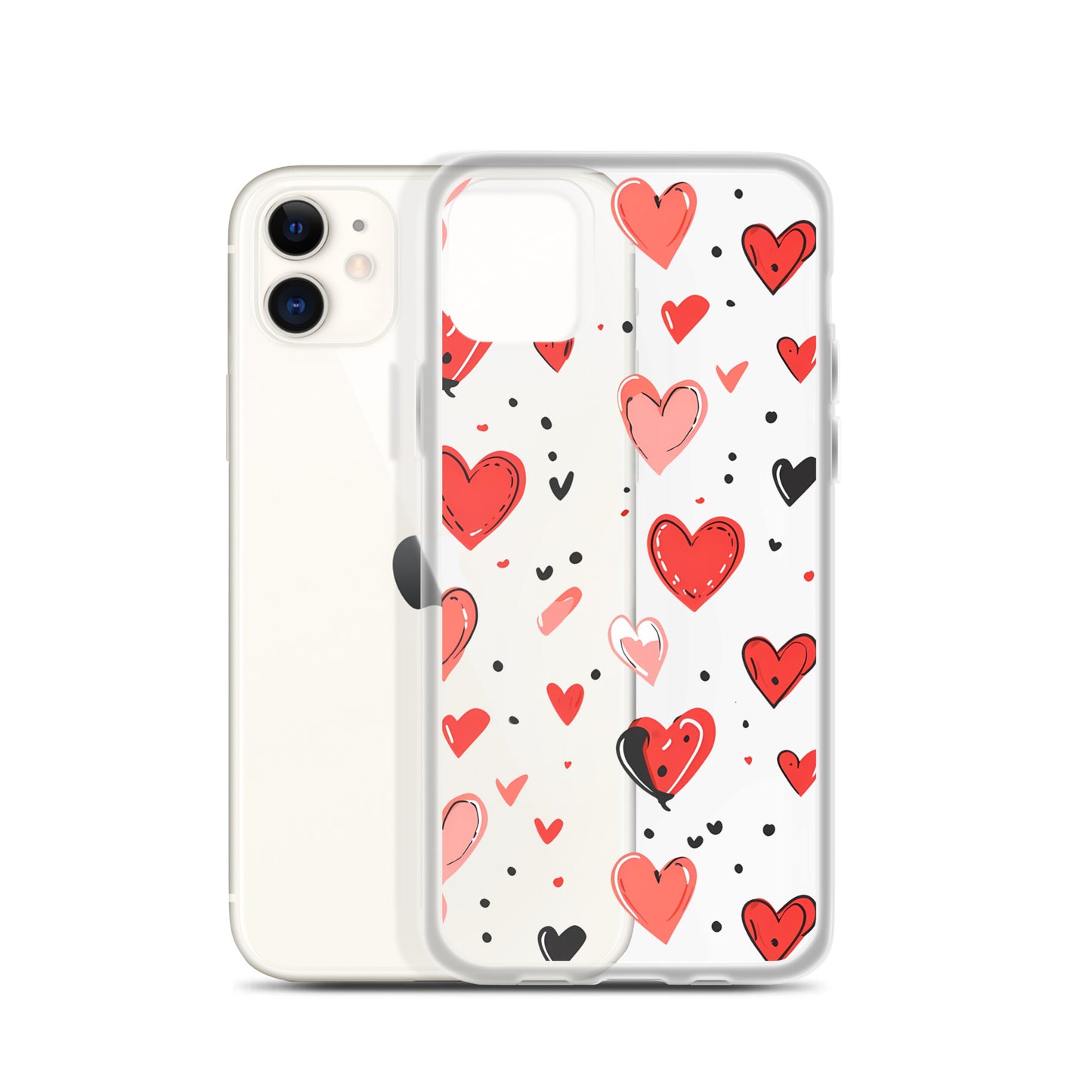 Black and white hearts tile Clear Case for iPhone® - Maddrick