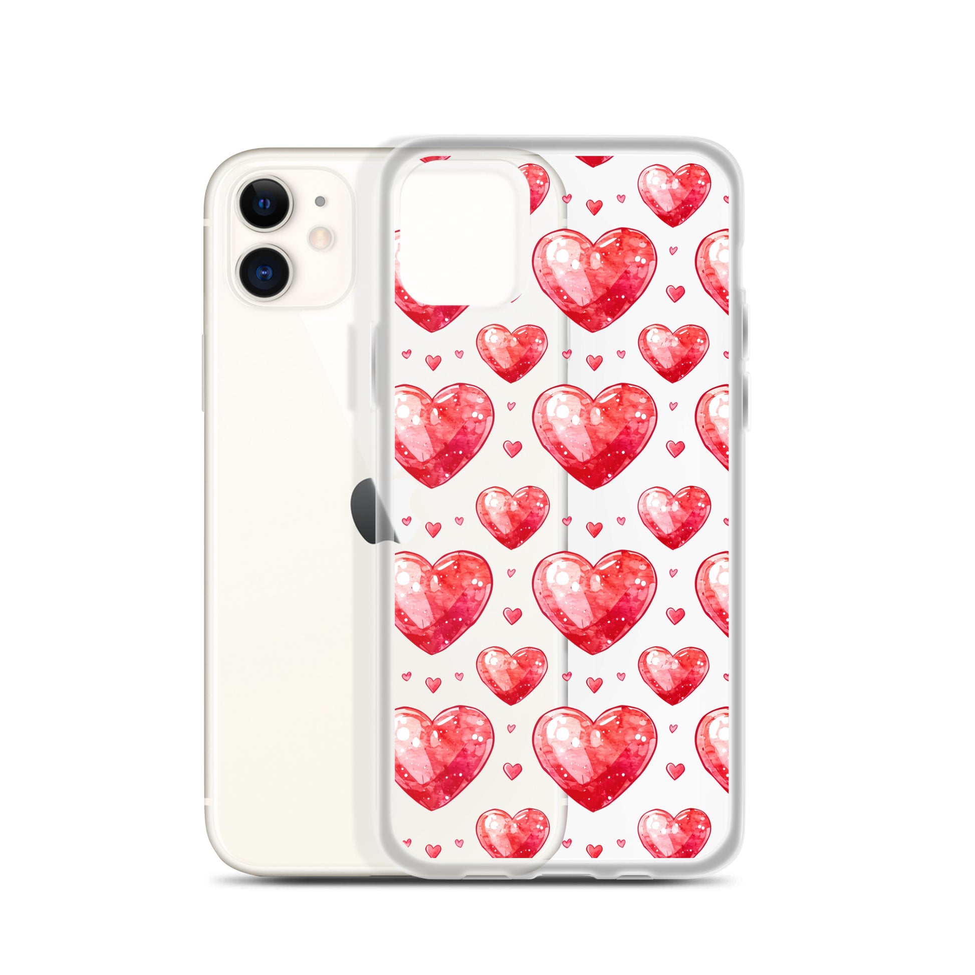 Watercolor hearts tile Clear Case for iPhone® - Maddrick