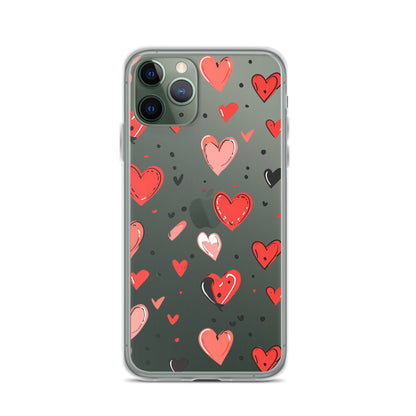 Black and white hearts tile Clear Case for iPhone® - Maddrick