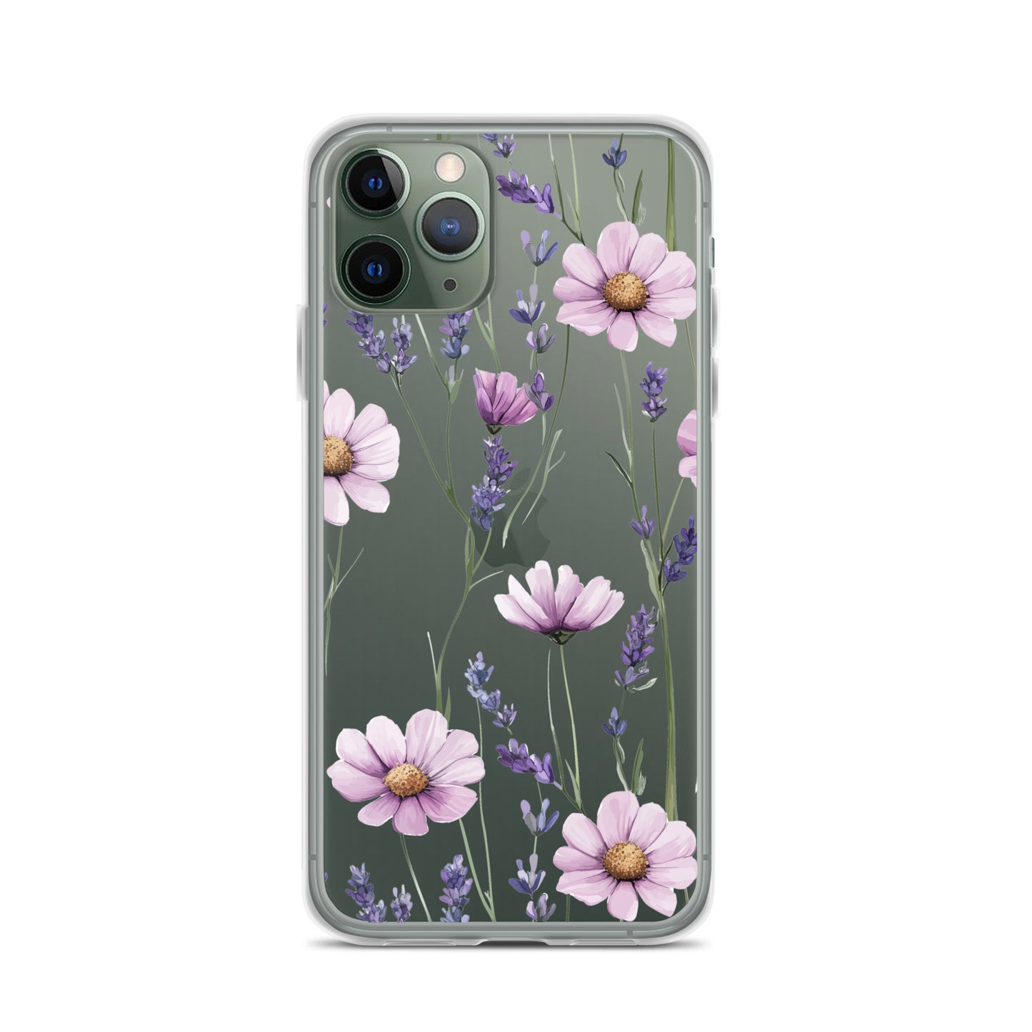 Coque transparente lavande et marguerite violette pour iPhone®