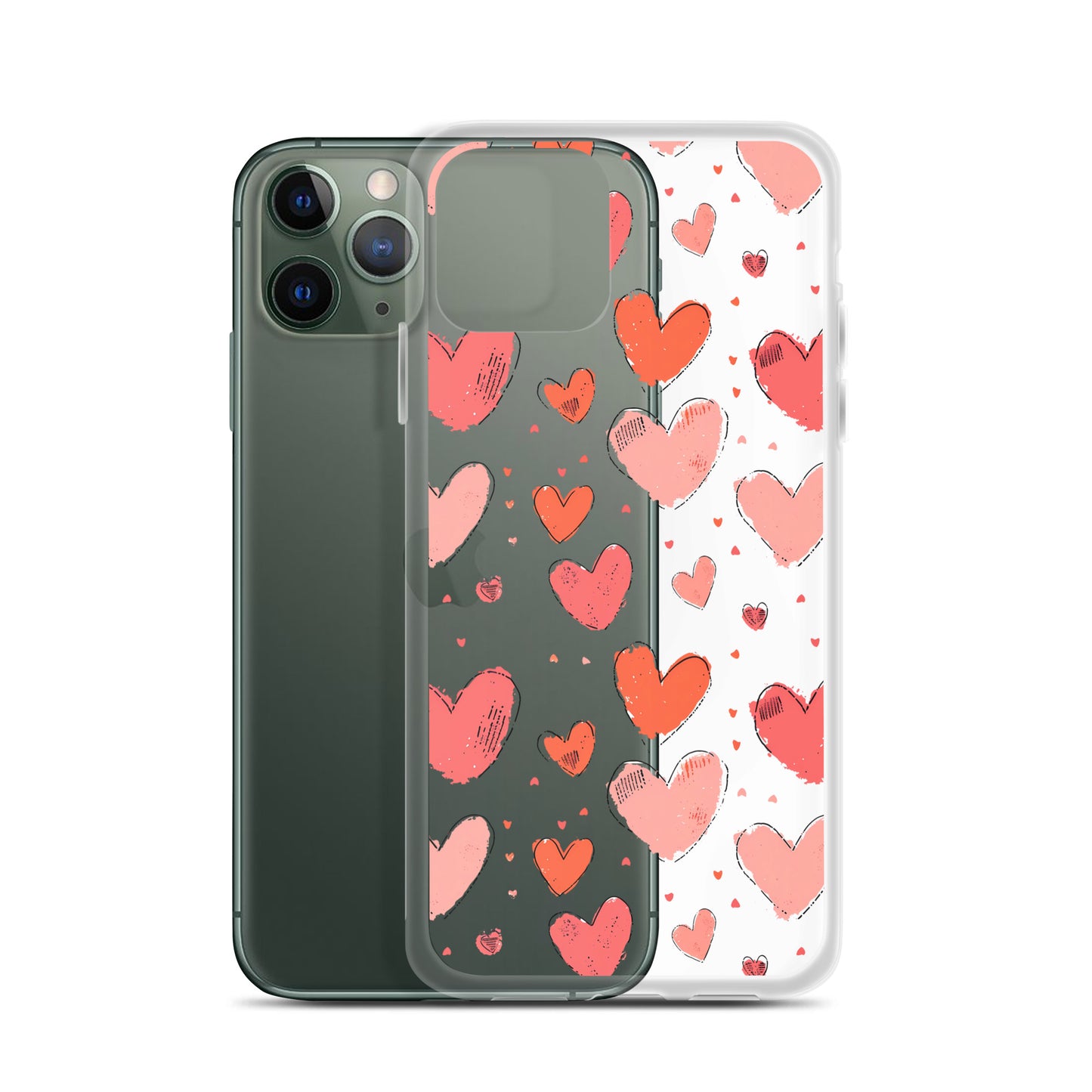 Pink and red hearts tile drawing Clear Case for iPhone® - Maddrick