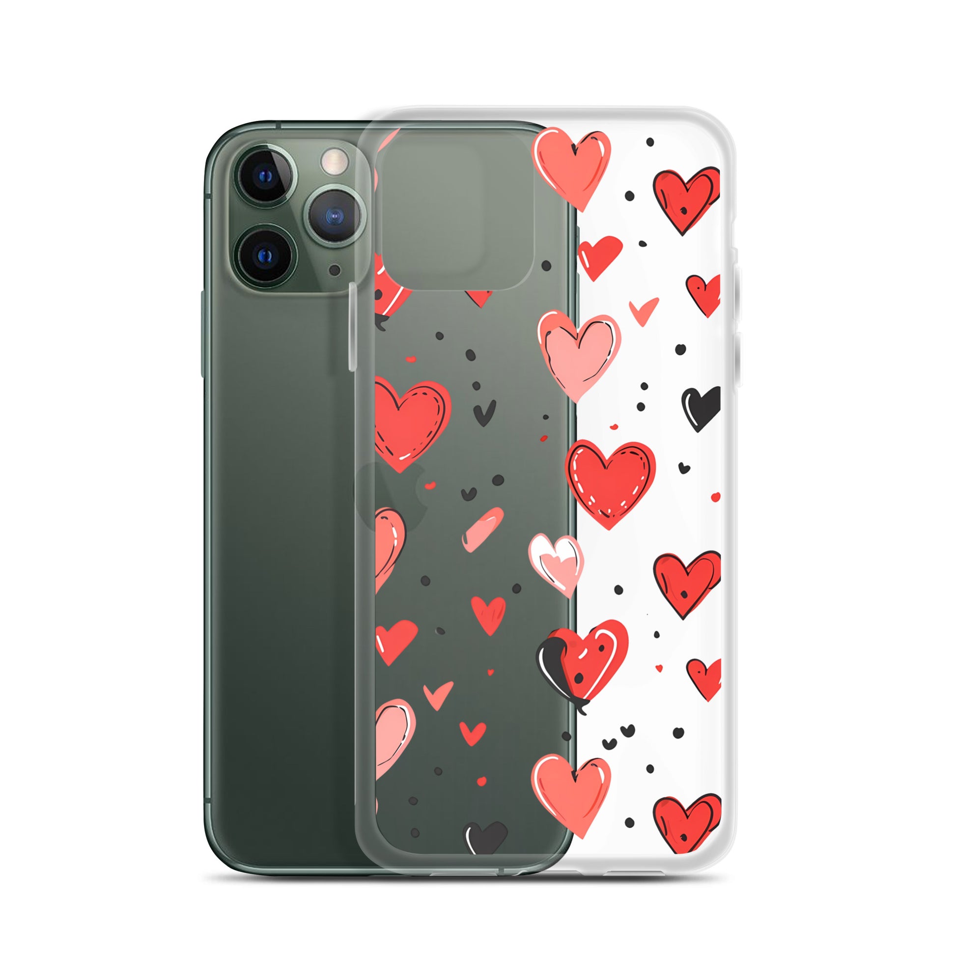 Black and white hearts tile Clear Case for iPhone® - Maddrick