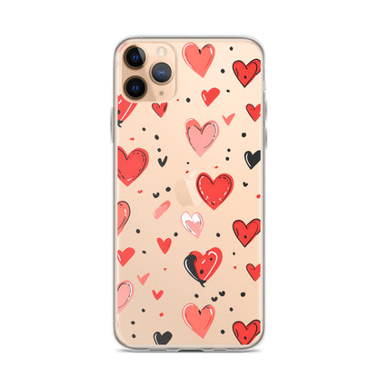 Black and white hearts tile Clear Case for iPhone® - Maddrick