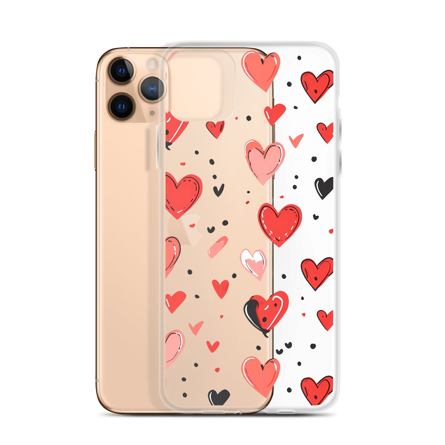 Black and white hearts tile Clear Case for iPhone® - Maddrick