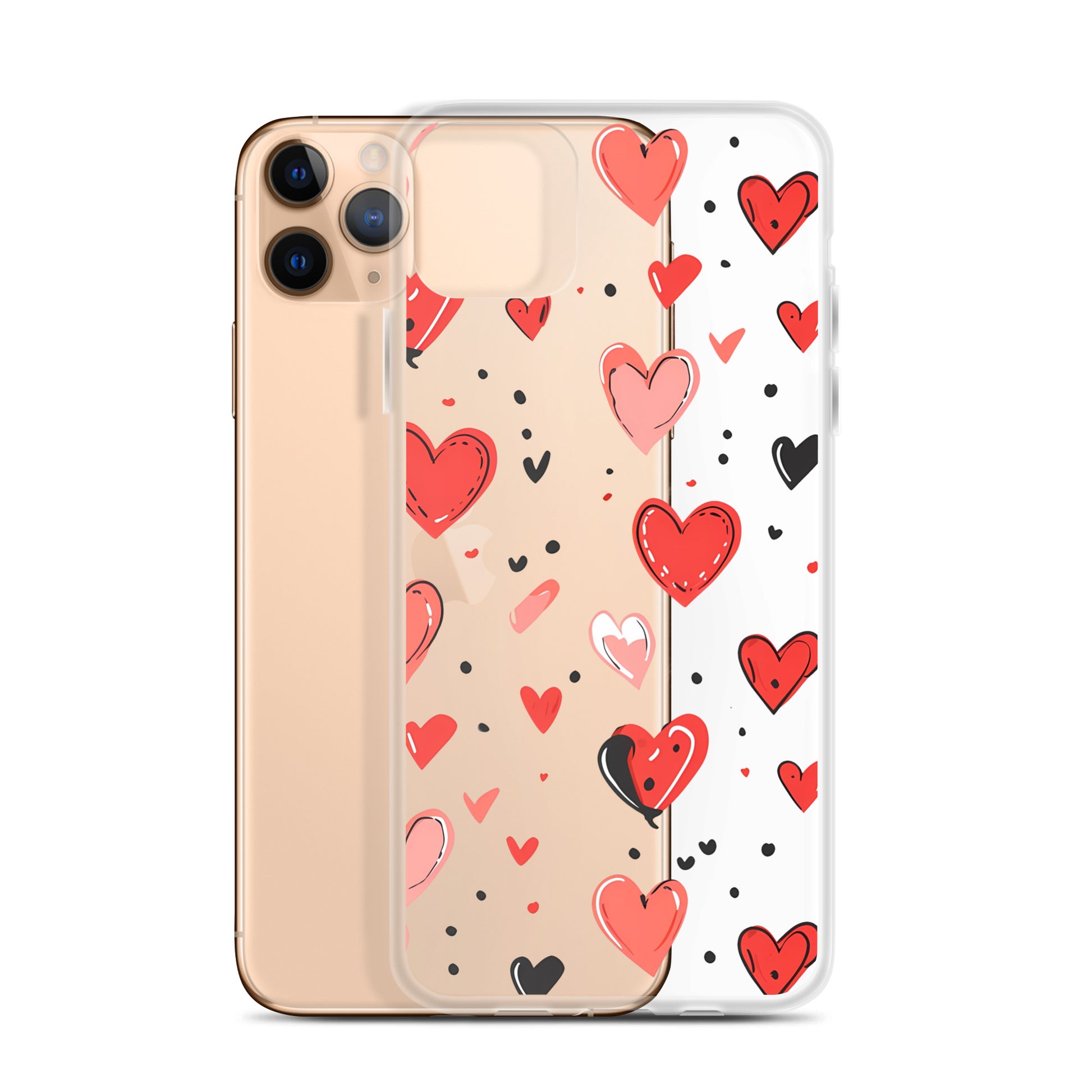 Black and white hearts tile Clear Case for iPhone® - Maddrick