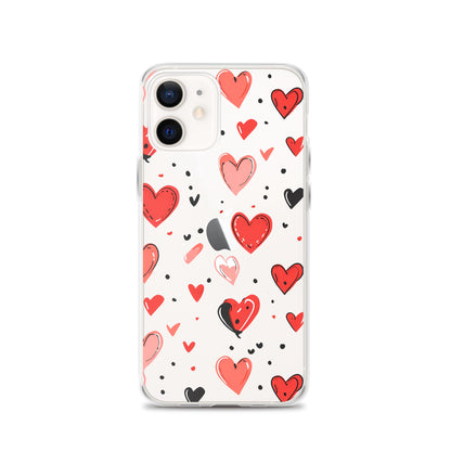 Black and white hearts tile Clear Case for iPhone® - Maddrick