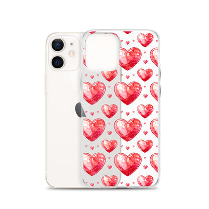 Watercolor hearts tile Clear Case for iPhone® - Maddrick