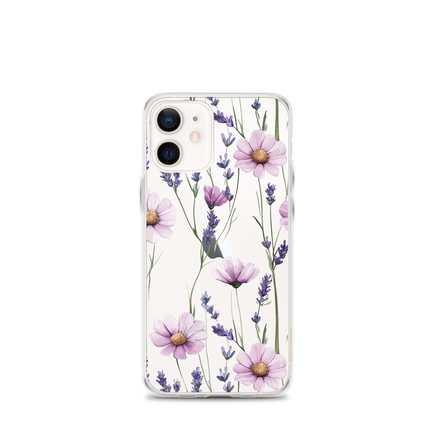 Coque transparente lavande et marguerite violette pour iPhone®