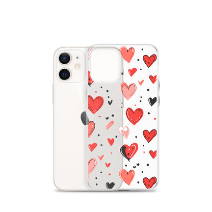 Black and white hearts tile Clear Case for iPhone® - Maddrick