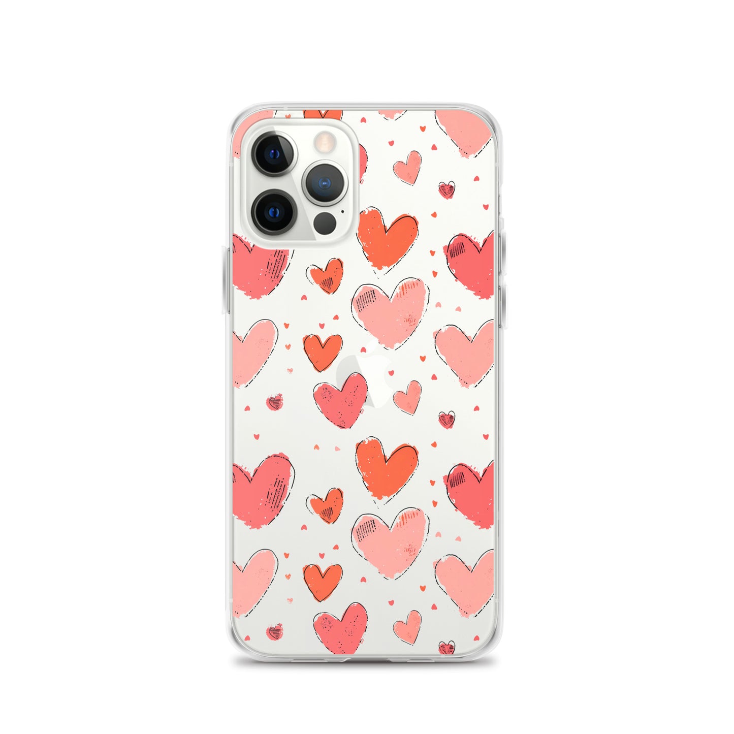 Pink and red hearts tile drawing Clear Case for iPhone® - Maddrick