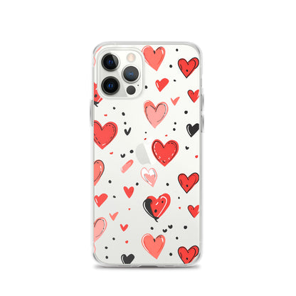 Black and white hearts tile Clear Case for iPhone® - Maddrick