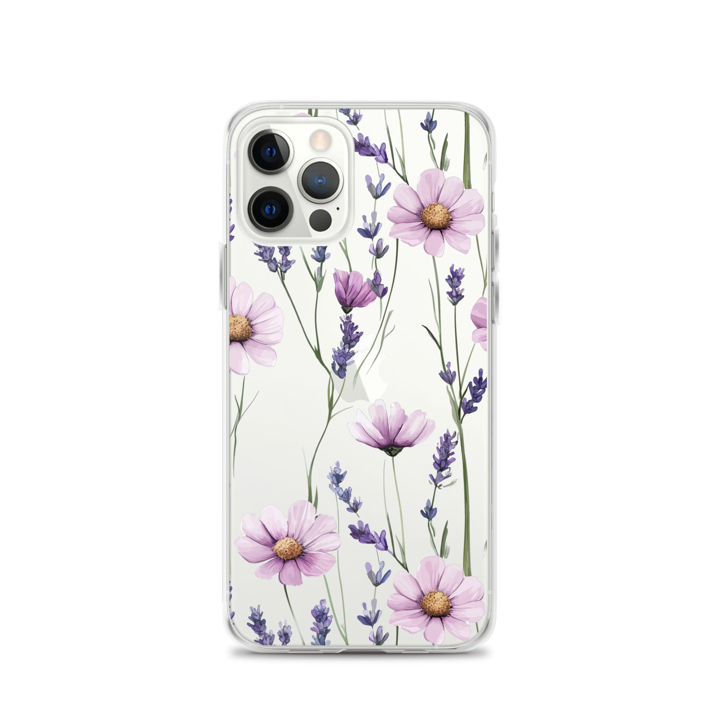 Coque transparente lavande et marguerite violette pour iPhone®