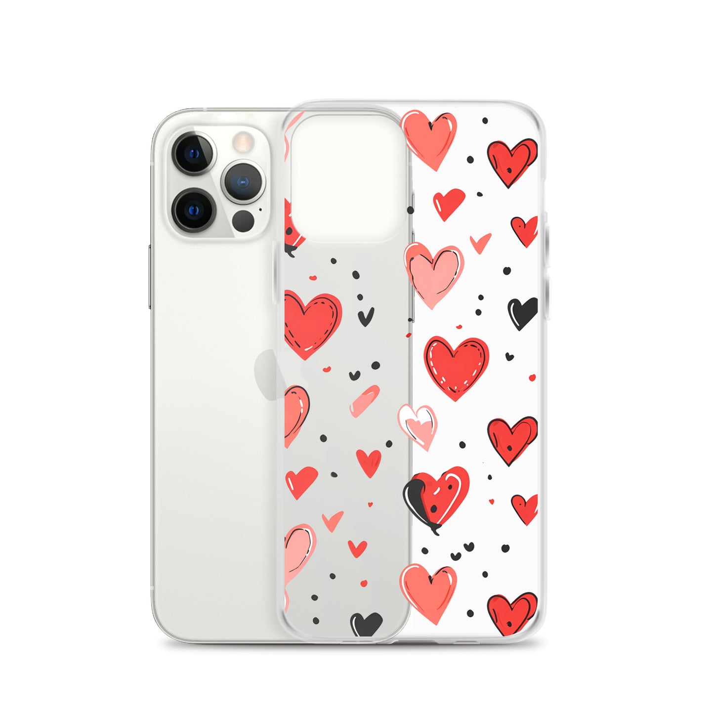 Black and white hearts tile Clear Case for iPhone® - Maddrick