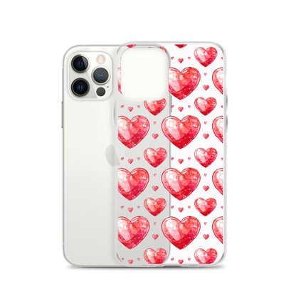 Watercolor hearts tile Clear Case for iPhone® - Maddrick