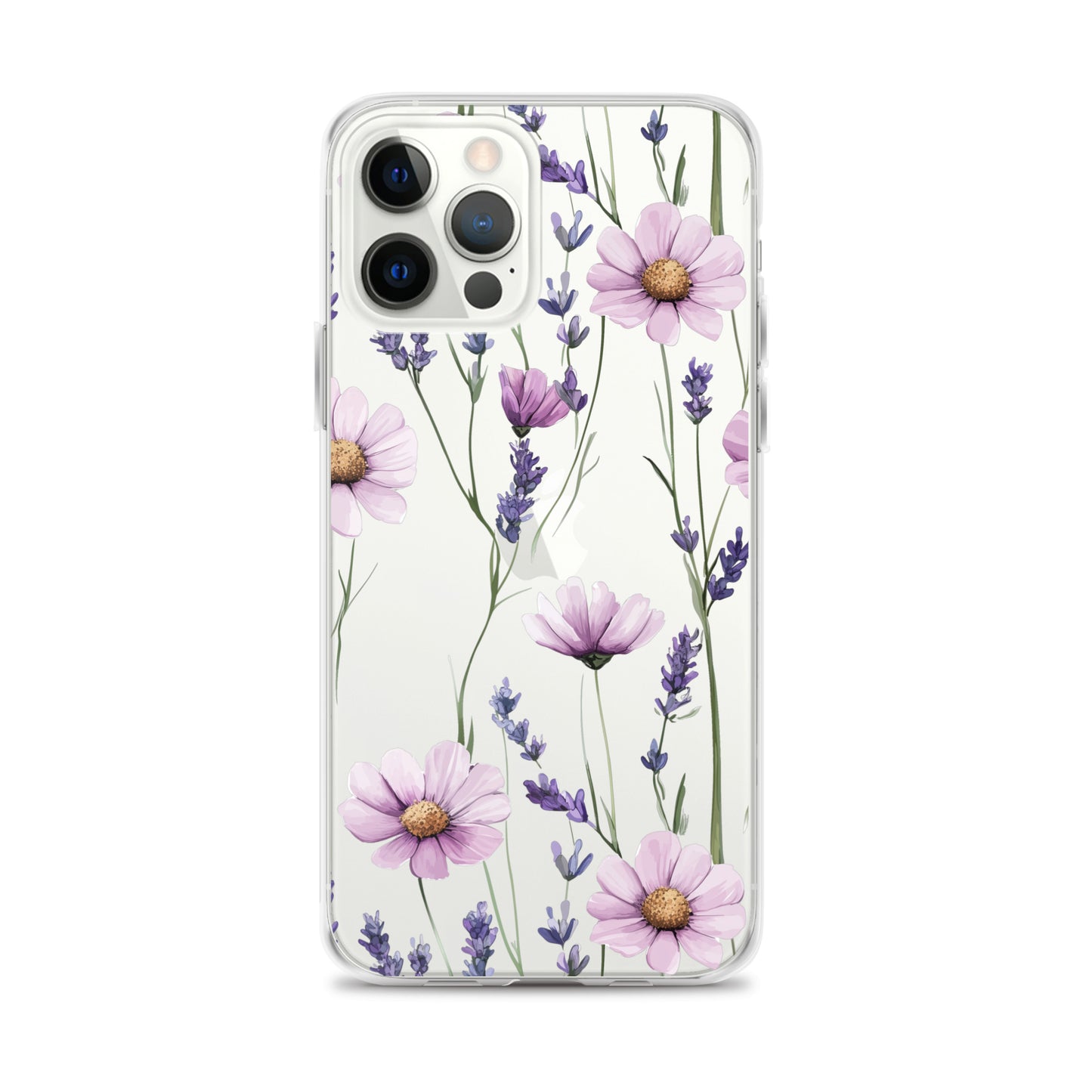 Coque transparente lavande et marguerite violette pour iPhone®