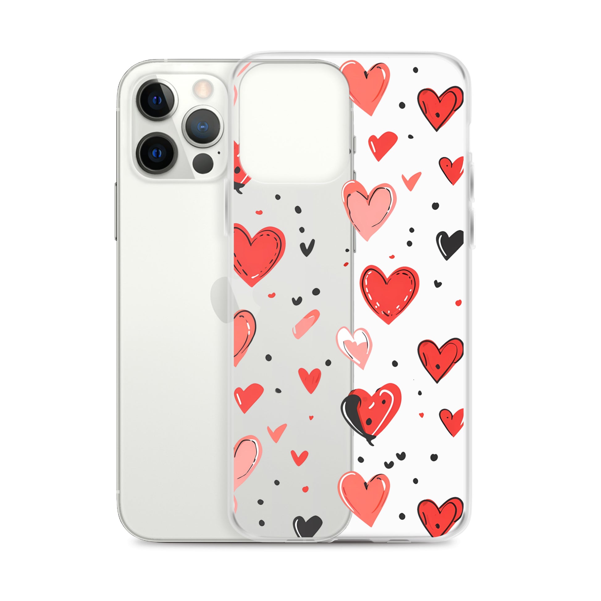 Black and white hearts tile Clear Case for iPhone® - Maddrick