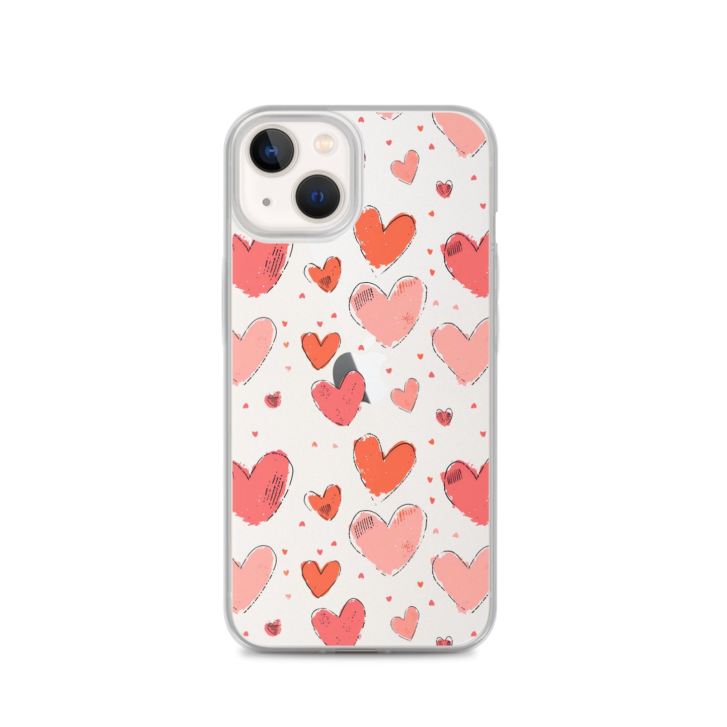 Pink and red hearts tile drawing Clear Case for iPhone® - Maddrick