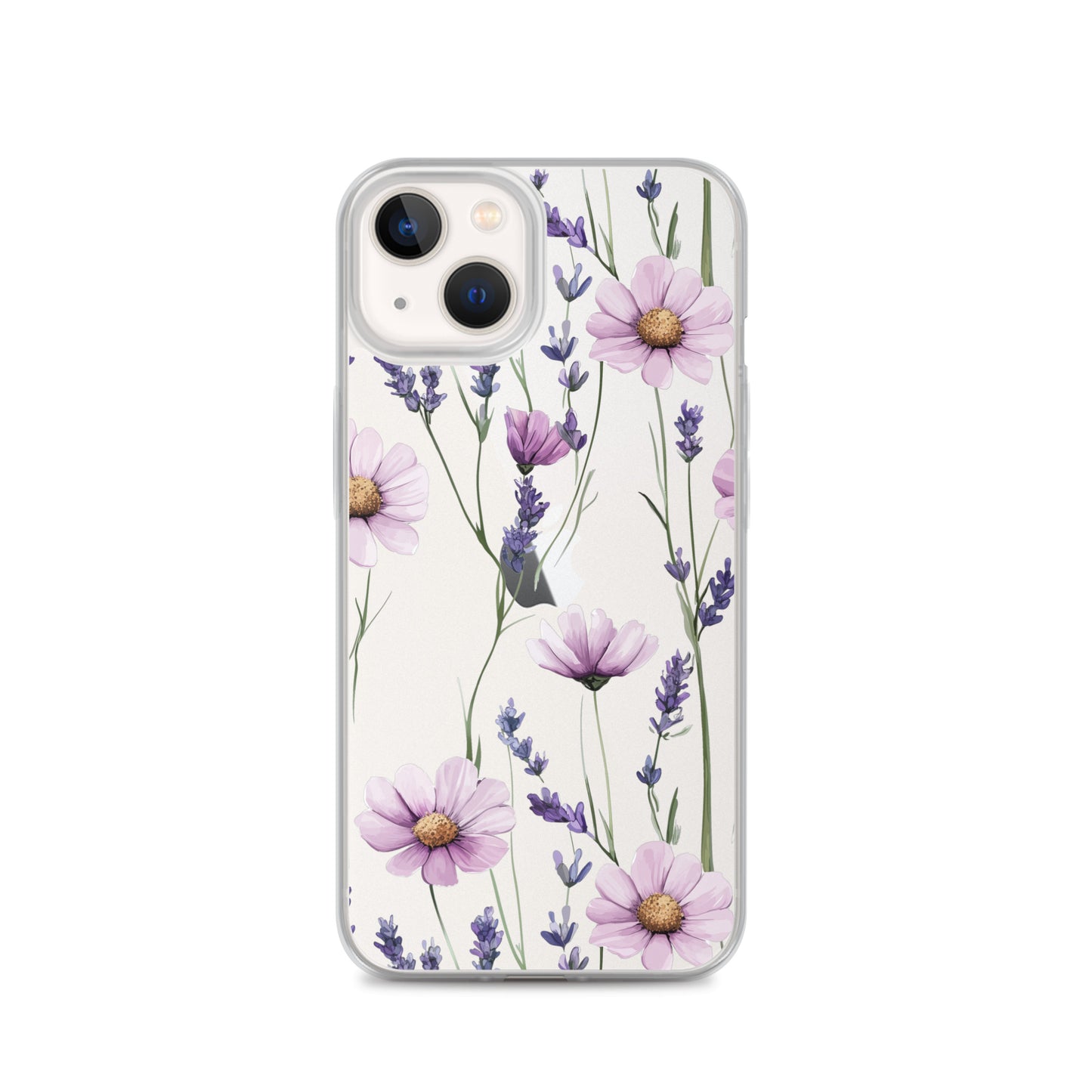 Coque transparente lavande et marguerite violette pour iPhone®