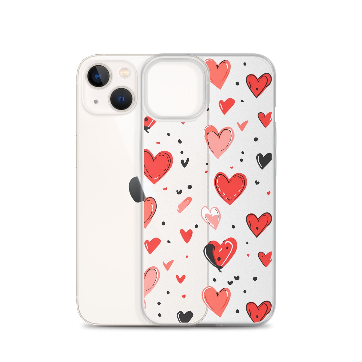 Black and white hearts tile Clear Case for iPhone® - Maddrick