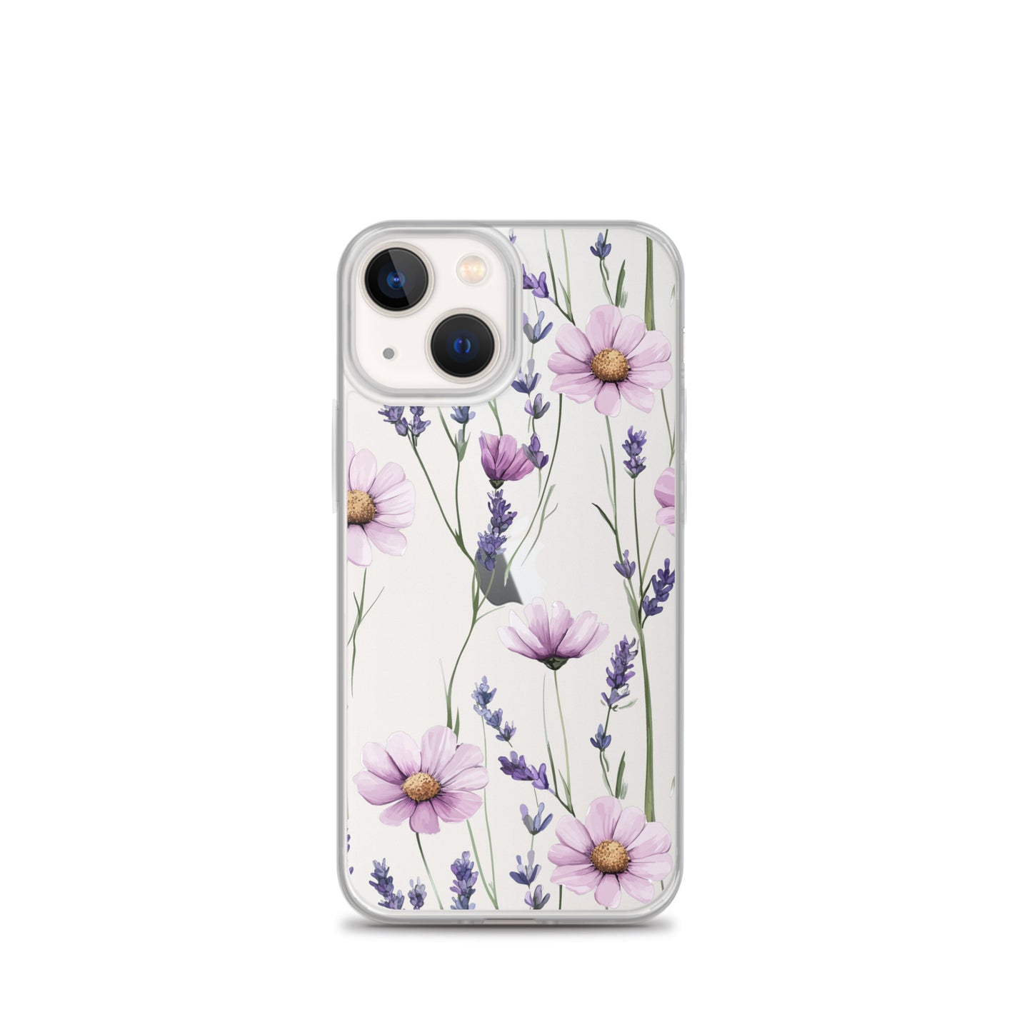 Coque transparente lavande et marguerite violette pour iPhone®