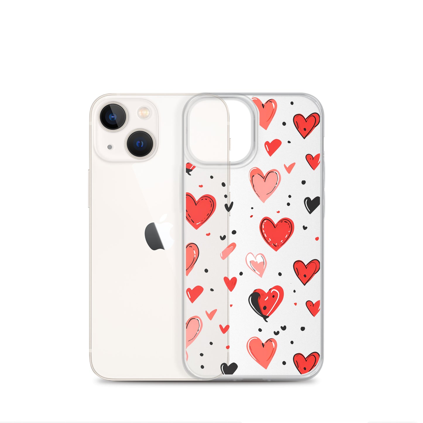 Black and white hearts tile Clear Case for iPhone® - Maddrick