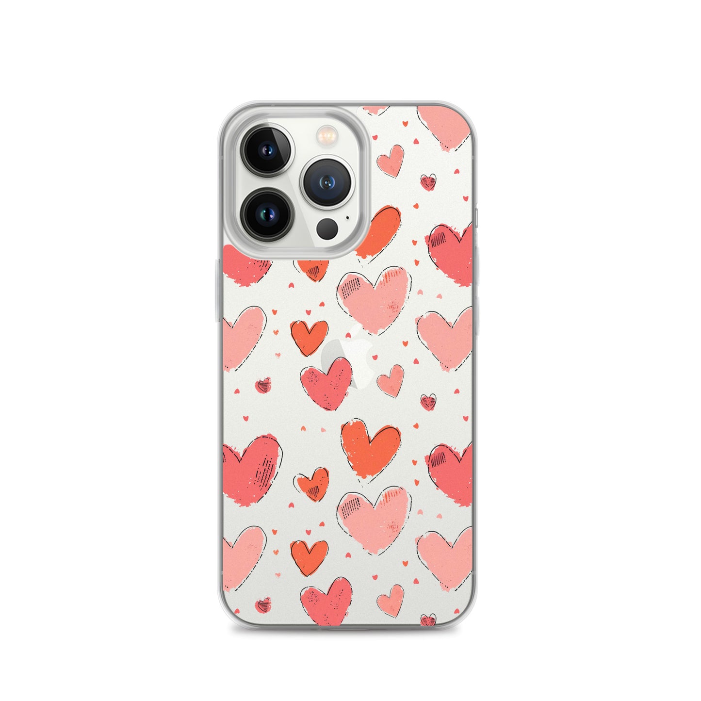 Pink and red hearts tile drawing Clear Case for iPhone® - Maddrick