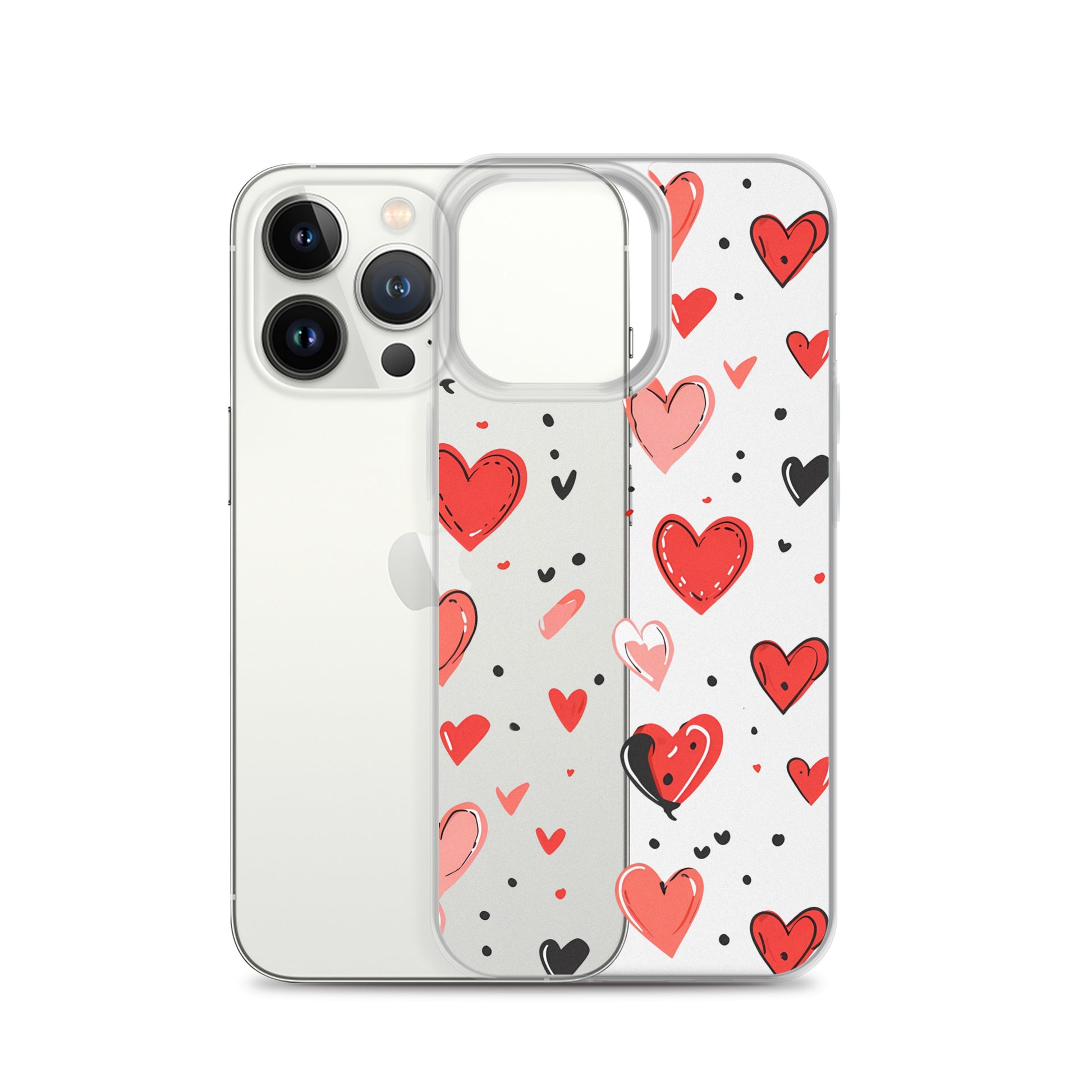 Black and white hearts tile Clear Case for iPhone® - Maddrick