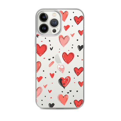 Black and white hearts tile Clear Case for iPhone® - Maddrick