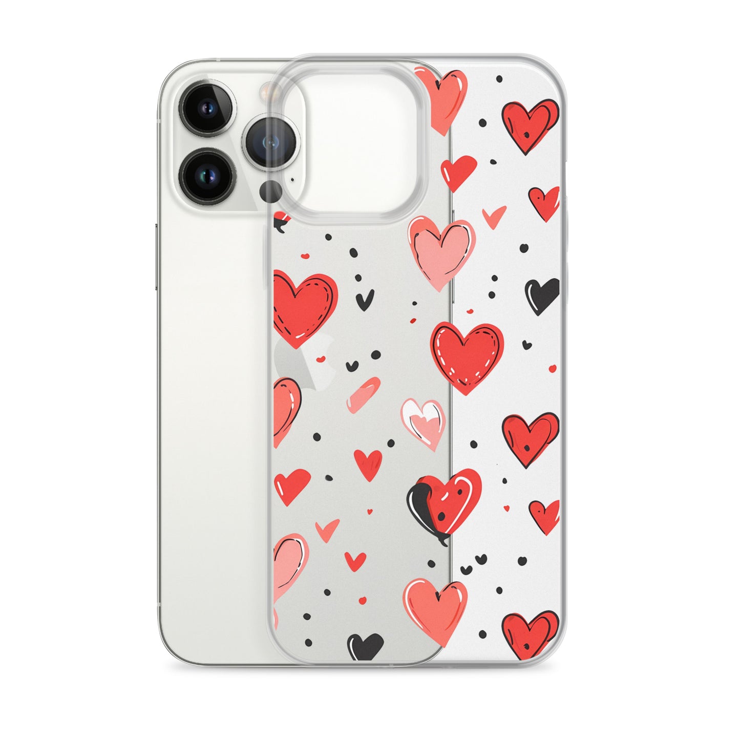 Black and white hearts tile Clear Case for iPhone® - Maddrick