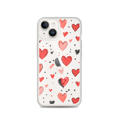 Black and white hearts tile Clear Case for iPhone® - Maddrick