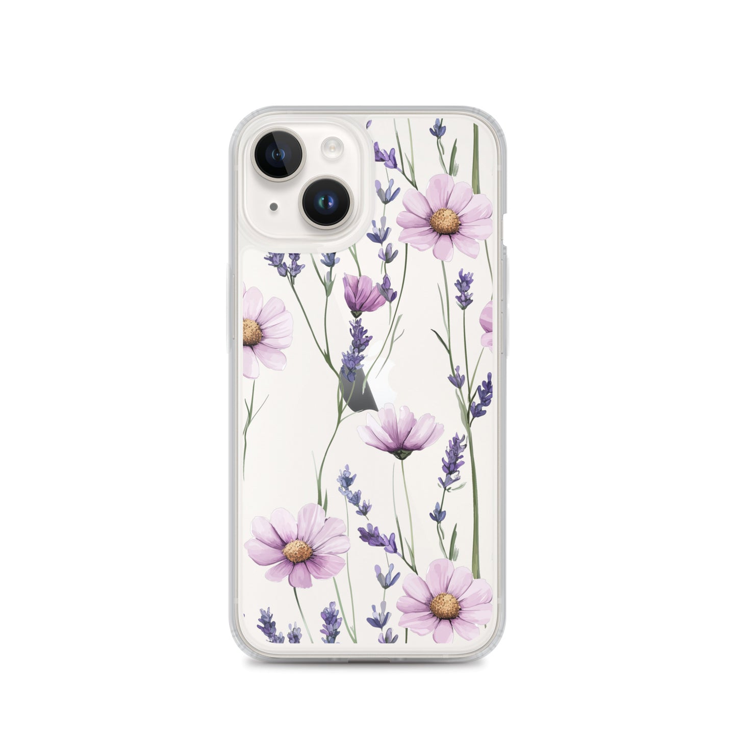 Coque transparente lavande et marguerite violette pour iPhone®