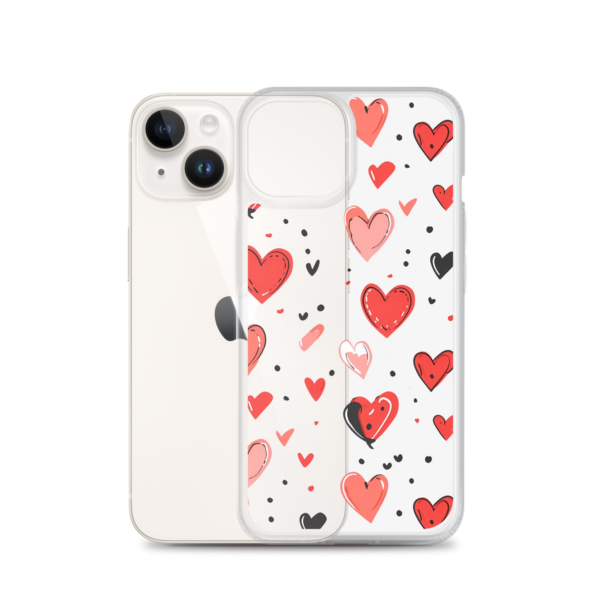 Black and white hearts tile Clear Case for iPhone® - Maddrick