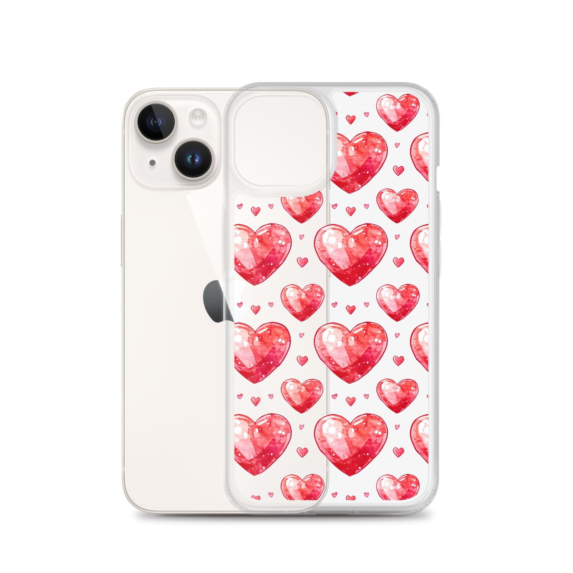 Watercolor hearts tile Clear Case for iPhone® - Maddrick