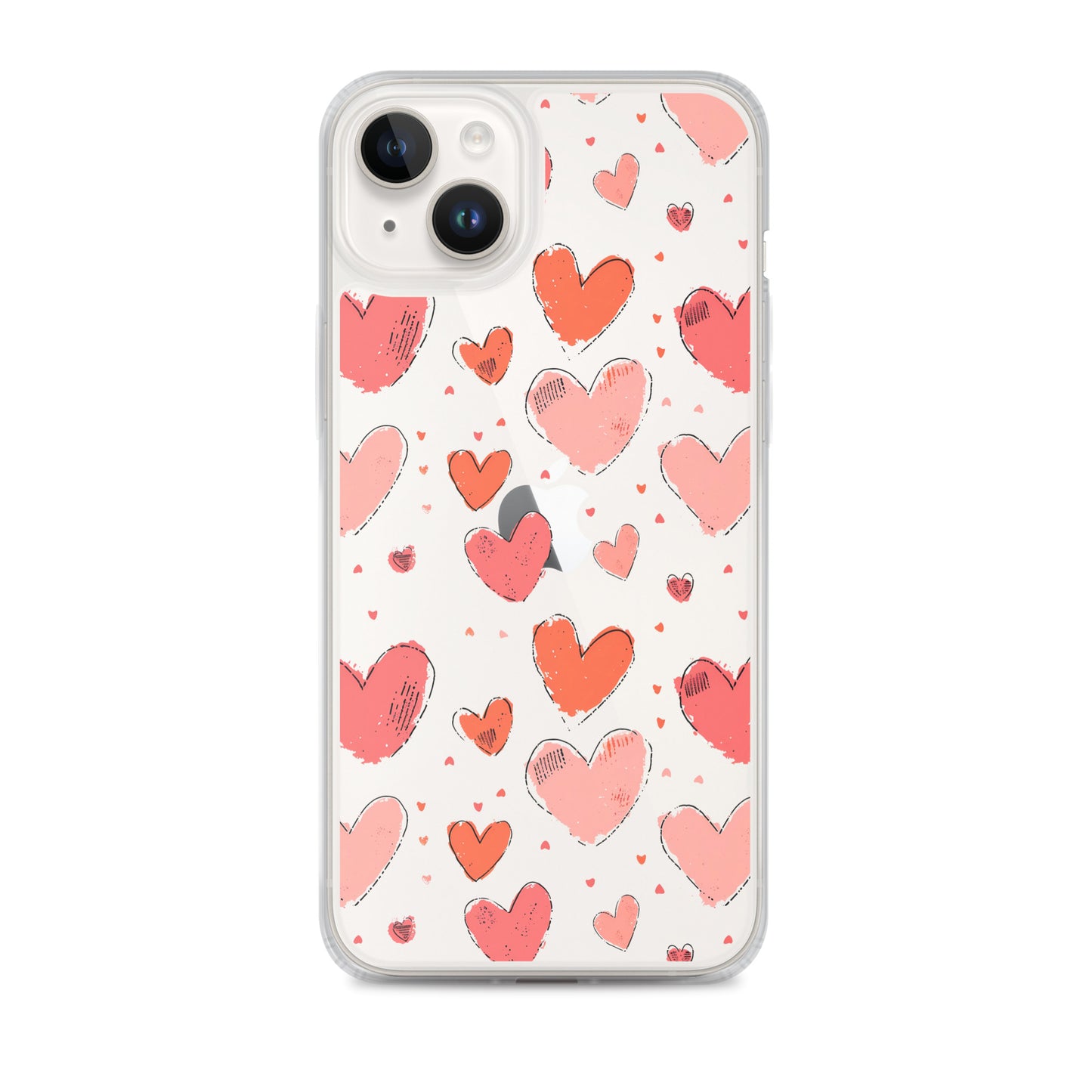 Pink and red hearts tile drawing Clear Case for iPhone® - Maddrick