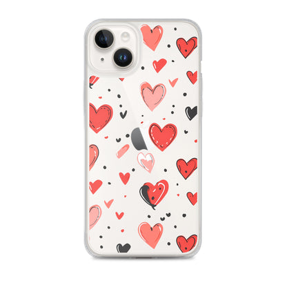 Black and white hearts tile Clear Case for iPhone® - Maddrick