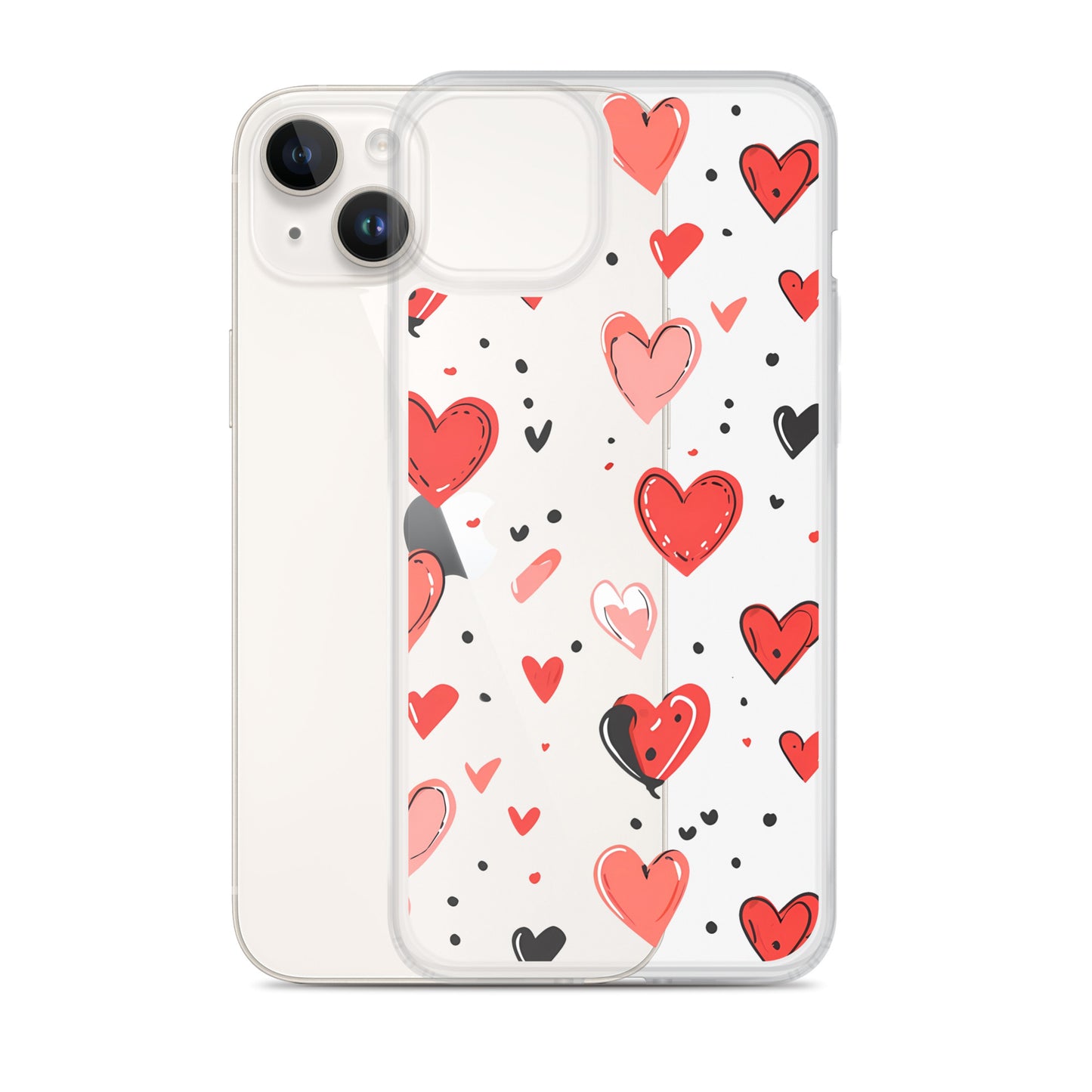 Black and white hearts tile Clear Case for iPhone® - Maddrick