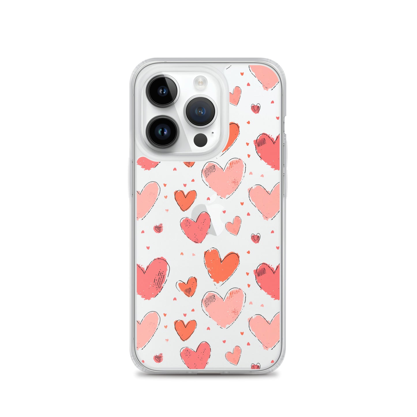 Pink and red hearts tile drawing Clear Case for iPhone® - Maddrick