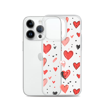 Black and white hearts tile Clear Case for iPhone® - Maddrick