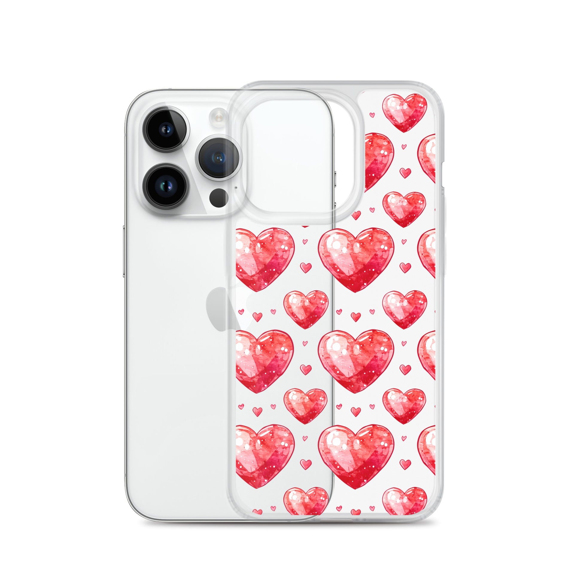 Watercolor hearts tile Clear Case for iPhone® - Maddrick