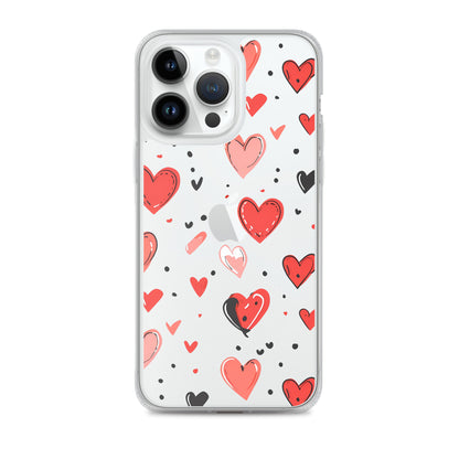 Black and white hearts tile Clear Case for iPhone® - Maddrick