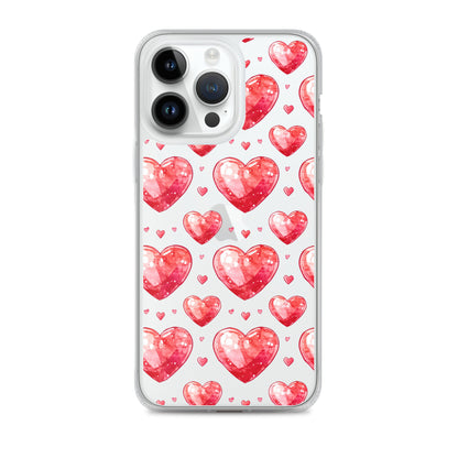 Watercolor hearts tile Clear Case for iPhone® - Maddrick